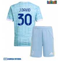 Camisa de Futebol Juventus Jonathan David #30 Equipamento Secundário Infantil 2025-26 Manga Curta (+ Calças curtas)